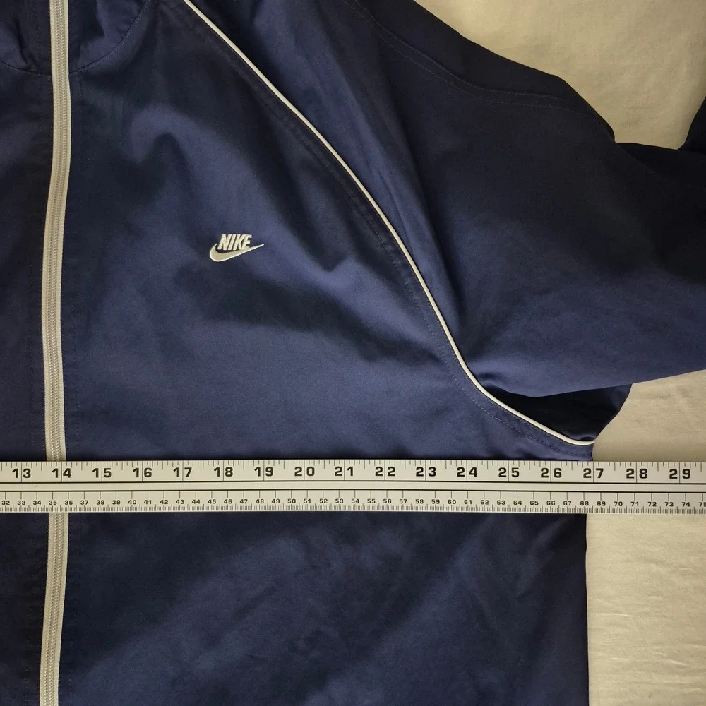 Nike Mens Windbreaker‎ Jacket Navy Blue Full Zip Lined Track Jacket 2XL